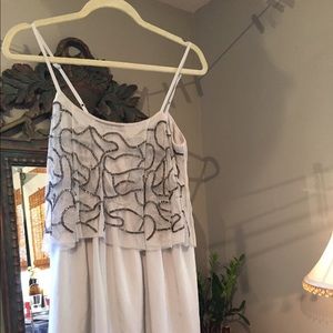 Detailed Babydoll Dress Silver & Gray